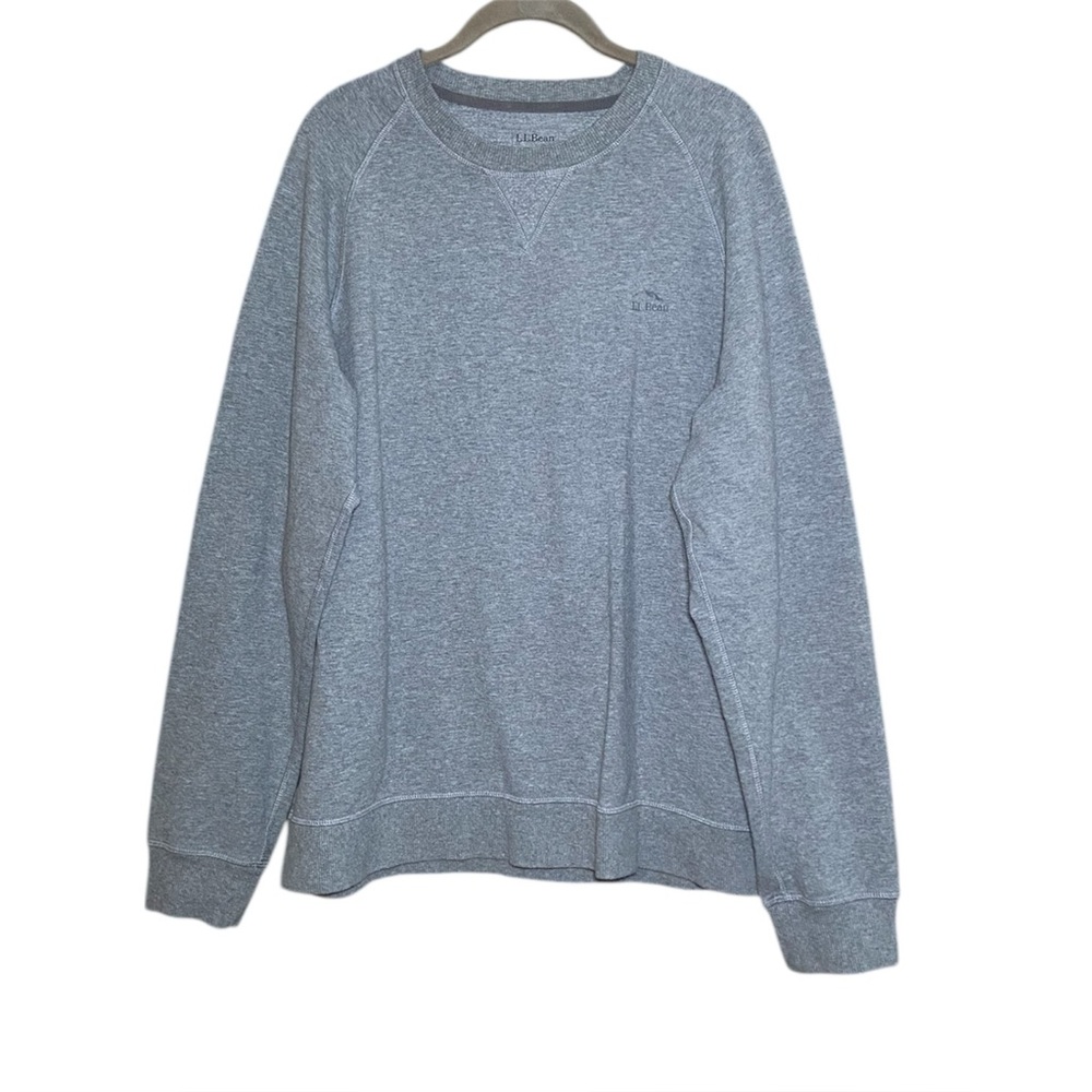 LL Bean Mens Beans Comfort Camp Crewneck Sweatshirt Large Grey